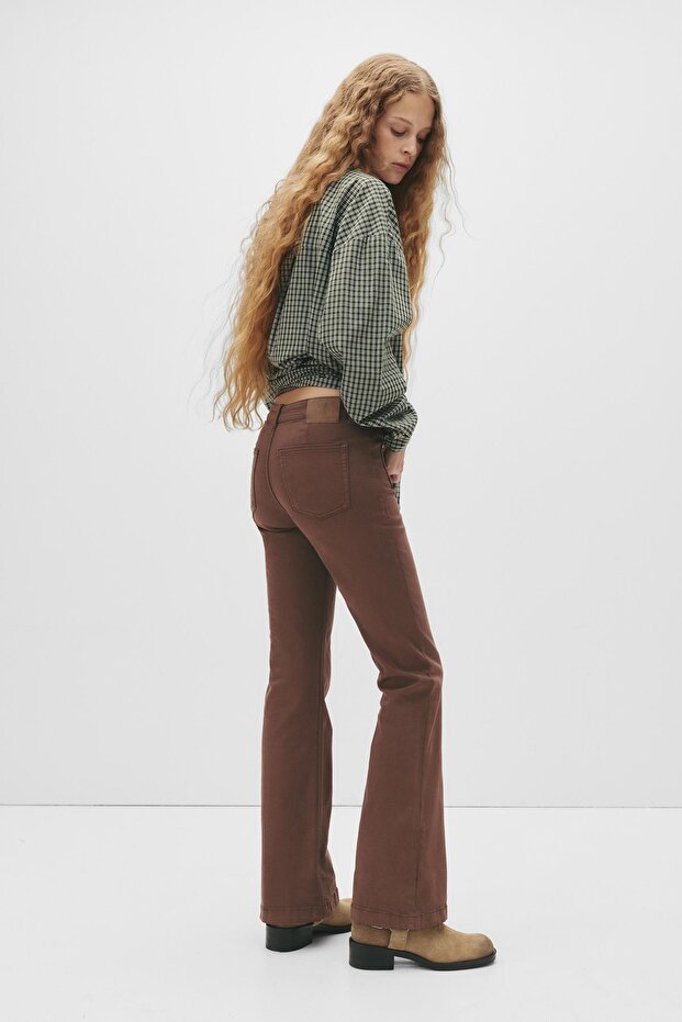 Zımbalı bootcut jean - 2