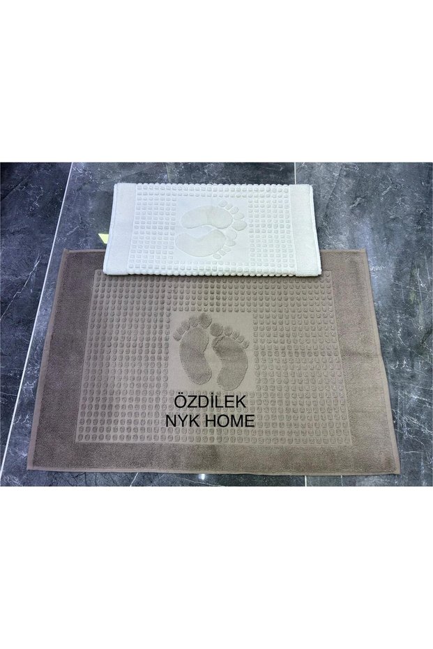 Özdilek Foot Towel 2 Pieces Size 50-70 All Colors Are Original Products Brown Cream