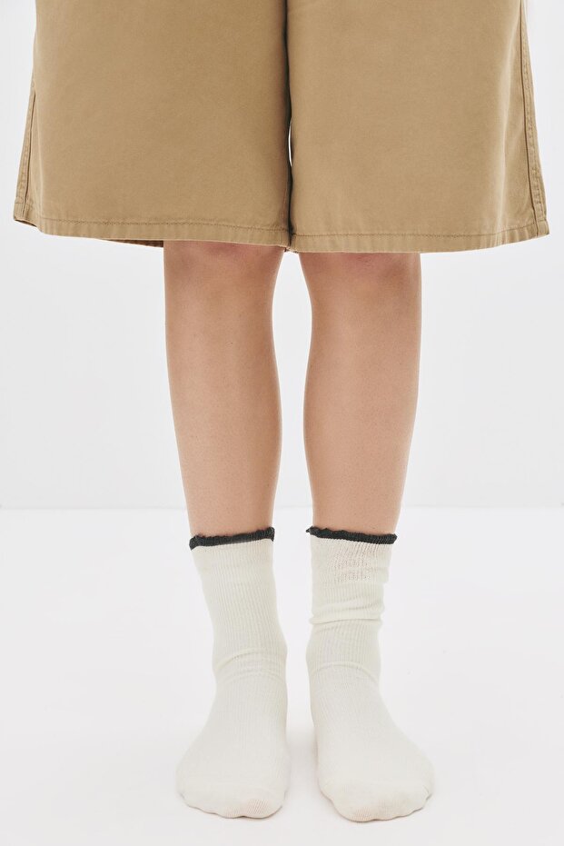 Kontrast kenarlı çorap - 5