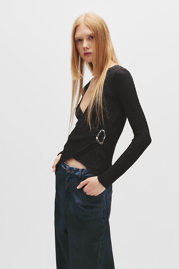 Çapraz bambula tokalı üst - 2