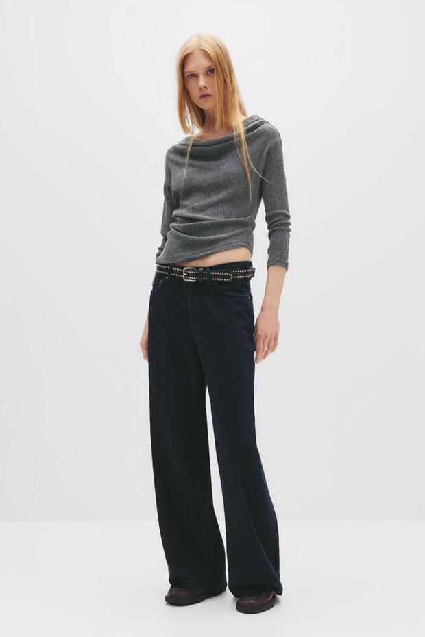 Bambula geniş yakalı top - 3