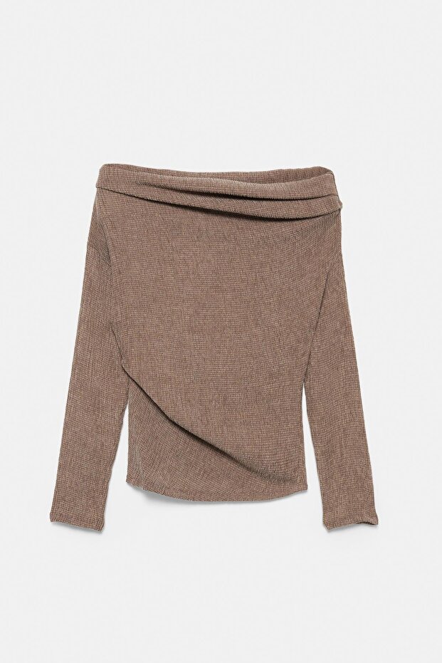 Bambula geniş yakalı top - 6