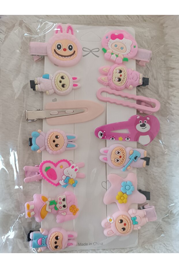 Labubu Model 14-Piece Mixed Model in Pink Tones Children'S, Baby Set Buckle