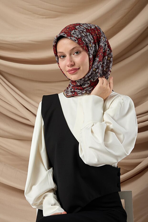 وشاح قطني ناعم بنمط فسيفساء