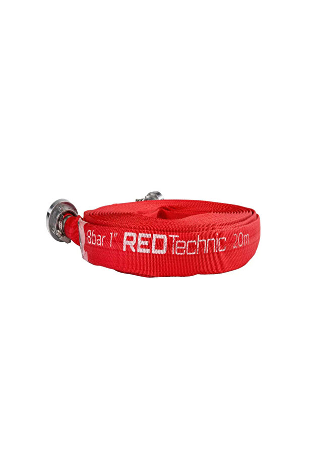 Fire Hose with Quick Connector, 1", 20 m, 8 bar, Red Technic RTWS0065 - 2