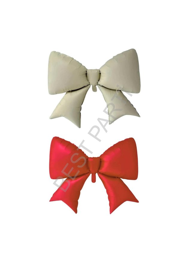 Best Red - Cream Color 2 Pieces Bow Foil Balloon 98*75 cm