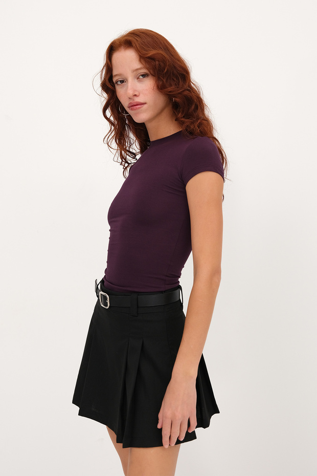 Bisiklet Yaka Modal Basic T-shirt P0365 - 1