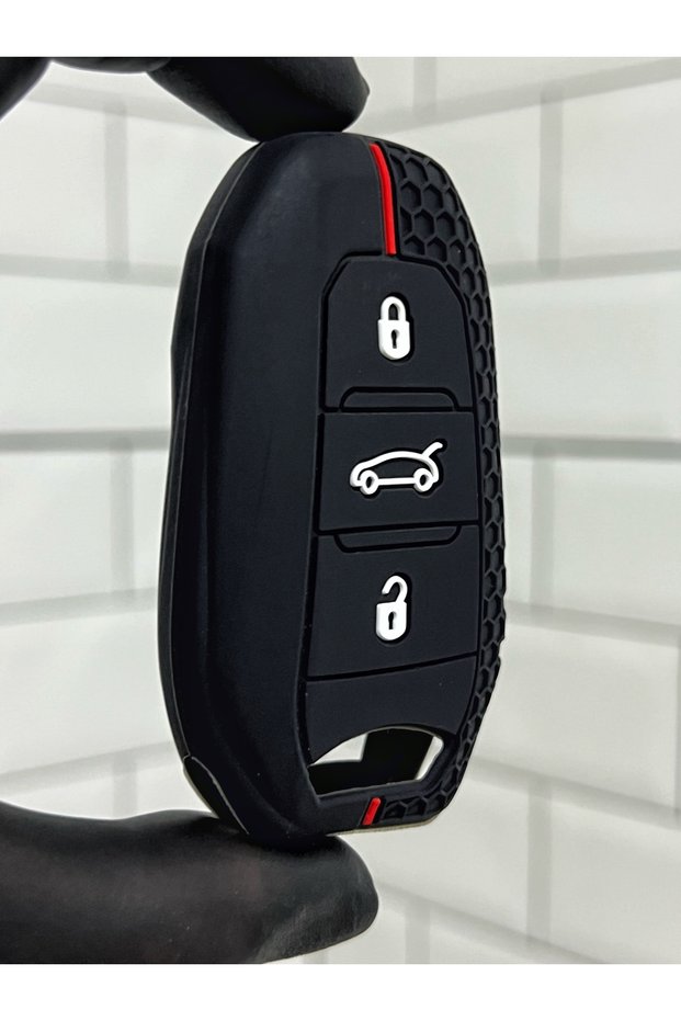 Opel Astra Corsa Mokka Grandland Vivaro Crossland Honeycomb Pattern Silicone Key Case Cover Black Red