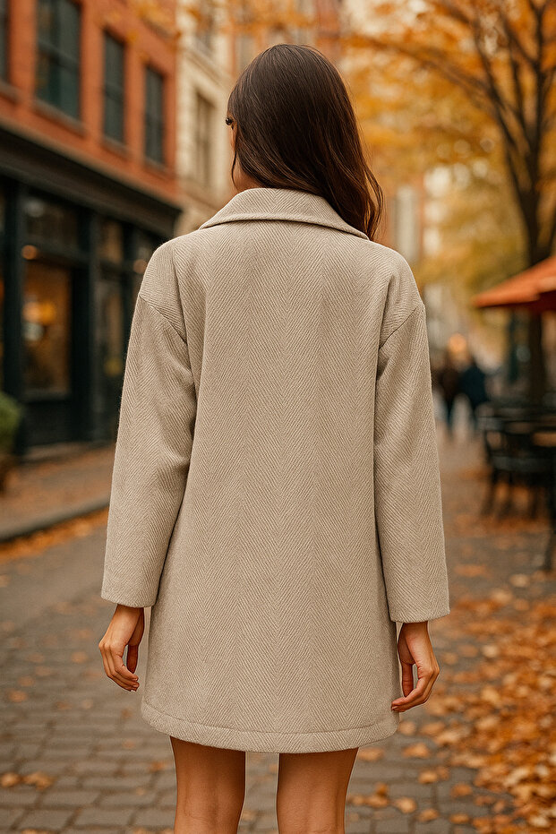 Çift Düğmeli Modern Kaban - 2