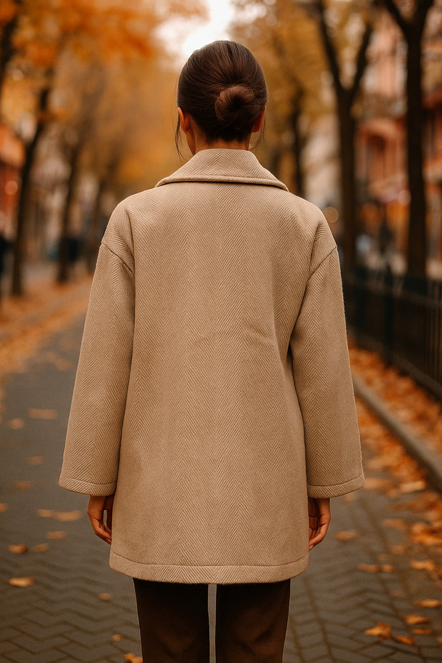 Çift Düğmeli Modern Kaban - 2