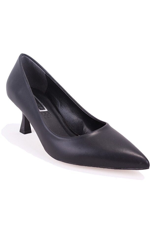 Dza07-388499 Black 6 cm Thin Heeled Stiletto Women's Shoes