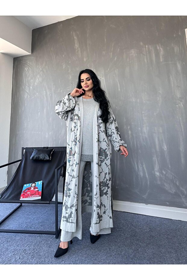 Women's Knitwear Mercerized Triple Glass Break Patterned Set