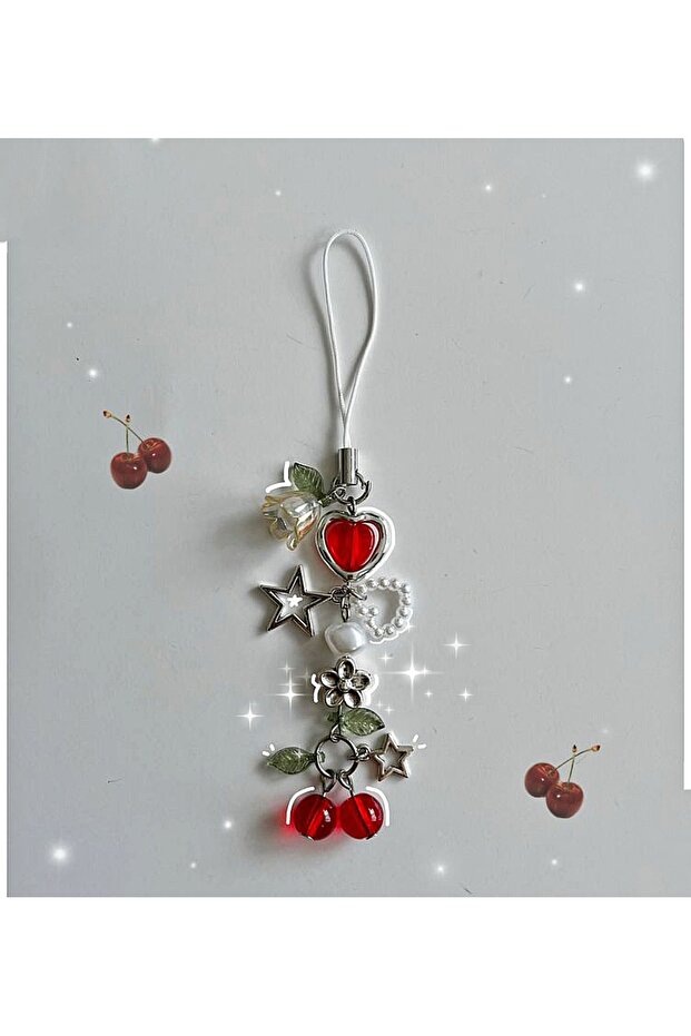 Cherry 🍒 Design Phone & Bag Charm Gift Keychain
