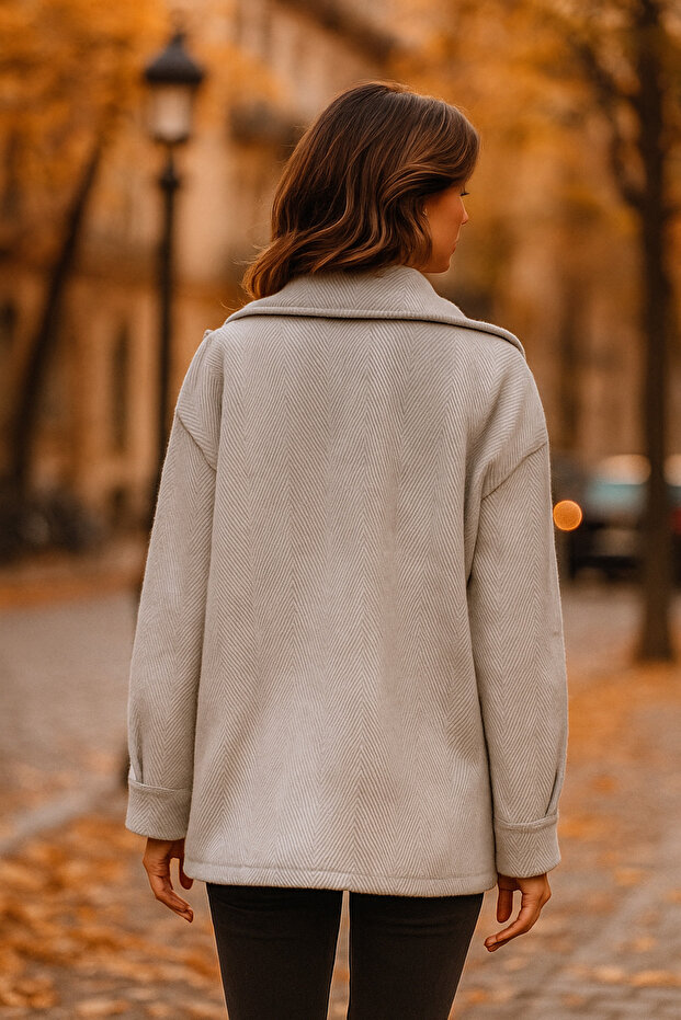 Tek Düğmeli Kısa Kaban - 2