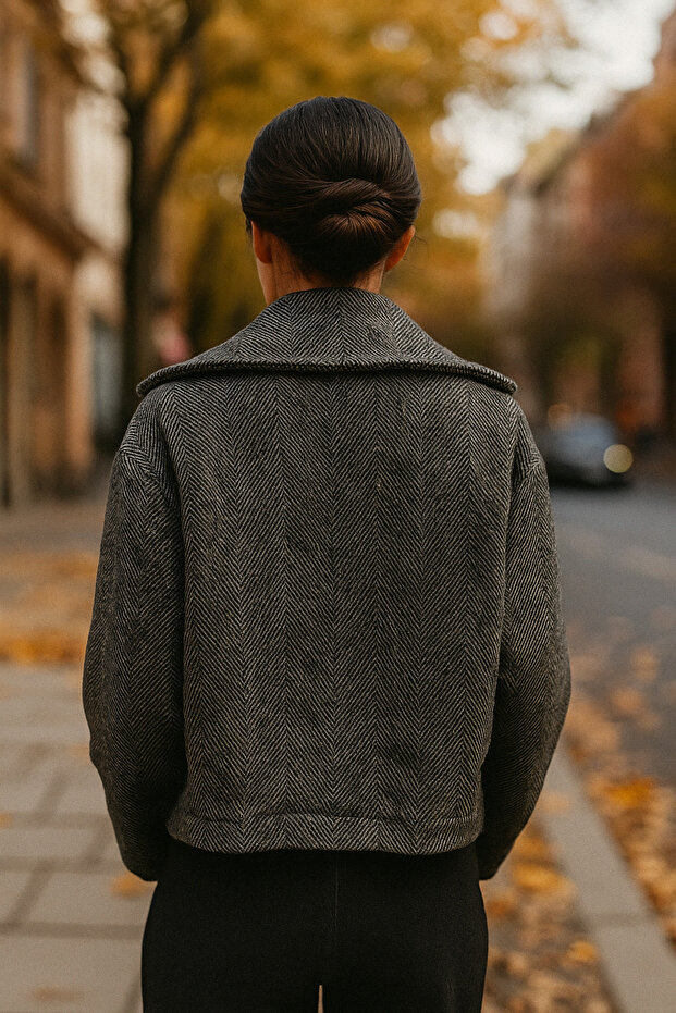 Tek Düğmeli Kısa Kaban - 2