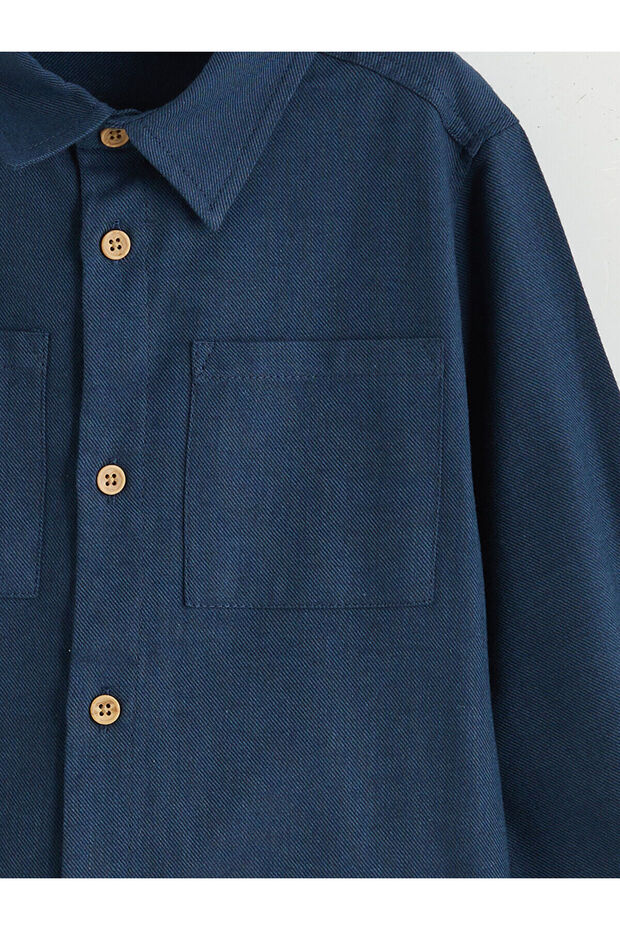LCW Kids Basic Gabardin Uzun Kollu Erkek Çocuk Gömlek - 5