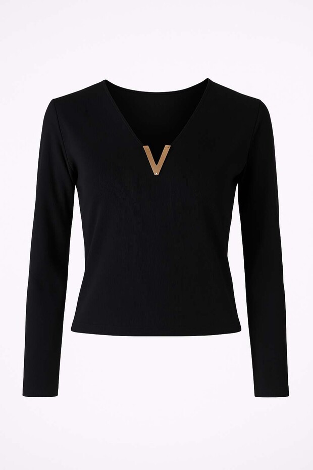 Siyah Kadın Bluz 6494 - 1