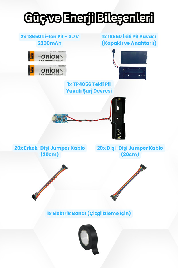 Arduino 4WD Robotik Araç Kiti - 4 Teker Robot Araba - BLE (E-Kitaplı ve Videolu) - 6