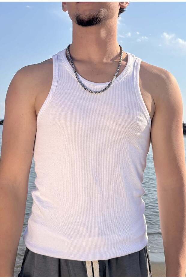 Premium Basic Fitilli Atlet Beyaz - 4