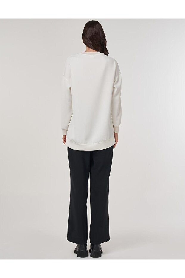 Hanorac brodat Ecru - 5