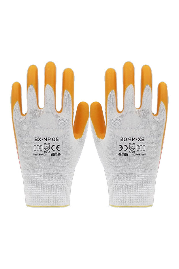 Knitted Nitrile Gloves 10XL Polyester Coating Durable Work Gloves Manufacturing Assembly Logistics Agriculture Industry