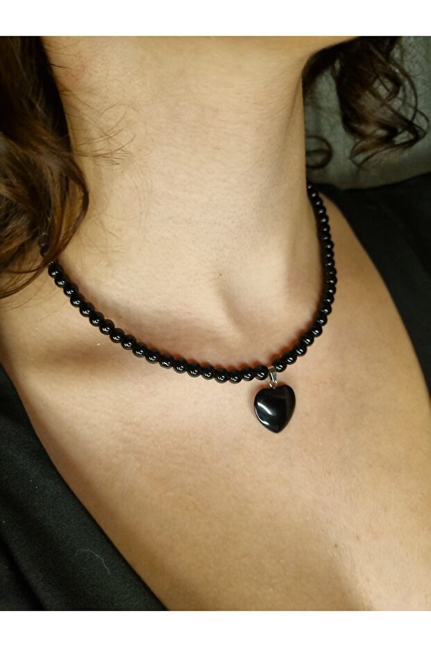 Heart Onyx Natural Stone Pendant | Stone of Power and Nobility