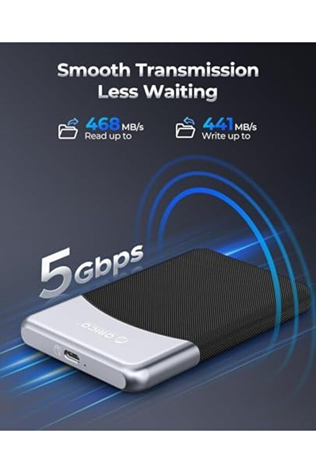 1TB External SSD with 2 in 1 USB C Cable, Portable Solid State Drive USB 3.2 Gen 1 Up to 460MB - 5