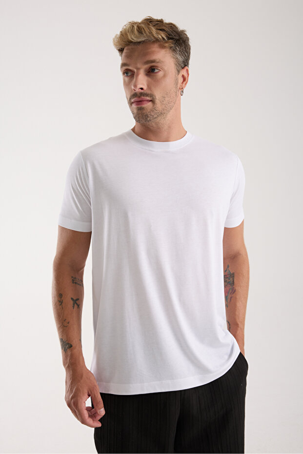 BEYAZ BASIC TİŞÖRT - 1
