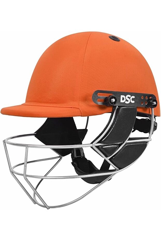 Defender Cricket Helmet for Men & Boys | XS | Orange | Adjustable Steel Grill | Lightweight