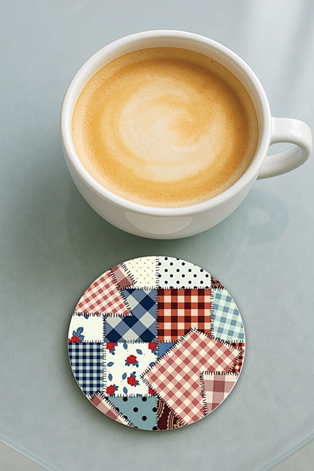 Round Plexiglass Coaster with Printed Pattern Single Patch - 1