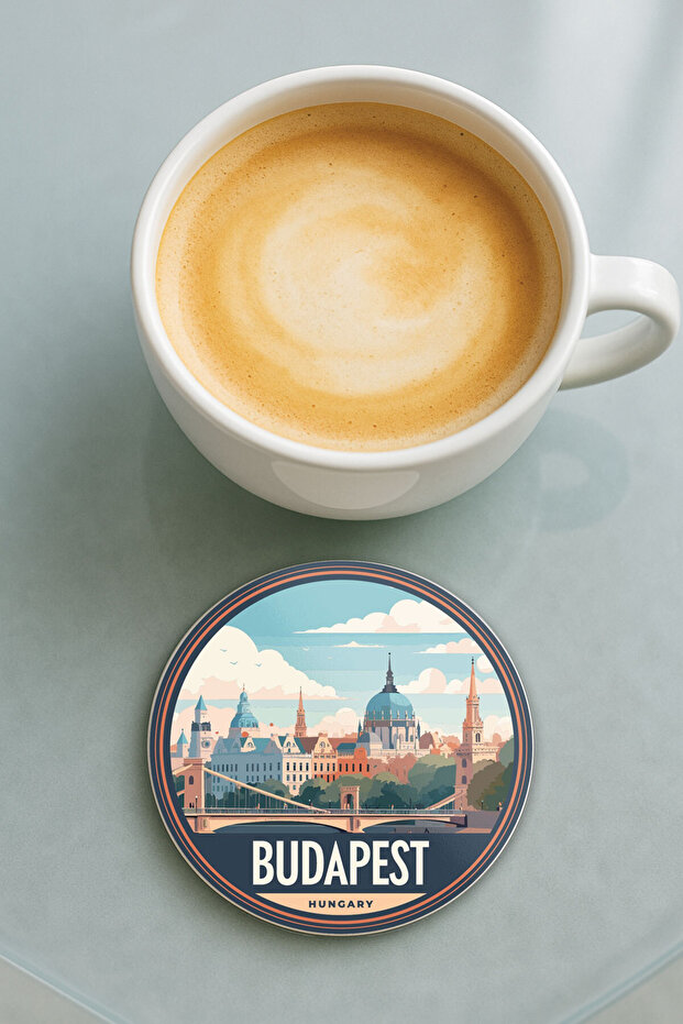 قاعدة كوب دائرية من البليكسي جلاس مع نمط مطبوع فردي بودابست - 1