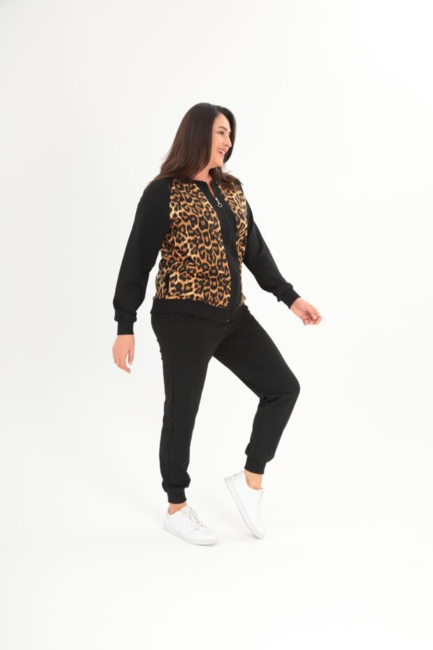 Leopard Pattern Combed Cotton Top and Bottom Set - 3