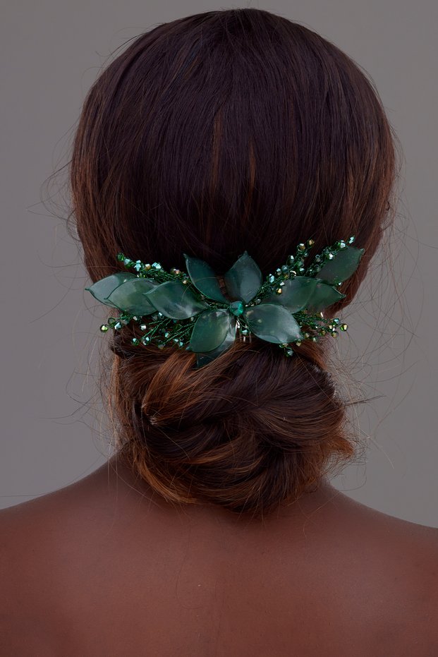 Sarah Flower Detailed Bridal Hair Accessory Wedding Promise Engagement Crown