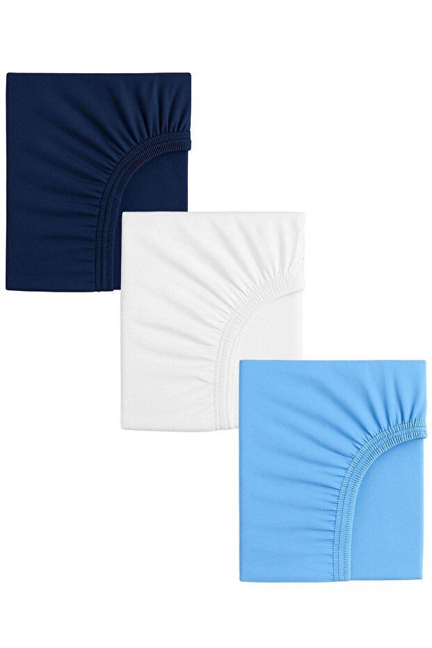 3 Pieces 70 X 120 X 20 cm Mother's Side Elastic Combed Cotton Fabric Baby Bed Sheet