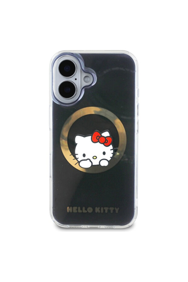 Husa Hello Kitty iPhone 16 Hardcase IML Sweet Kitty MagSafe, negru, HKHMP16SHSWKK - 5