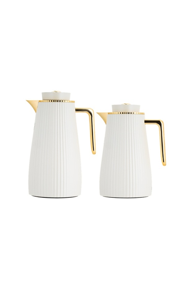 Lara thermos set from Al Saif Company, with an elegant and luxurious design, in multiple colors, and includes two pieces with two capacities (1.0 and 0.7 liters). - 2