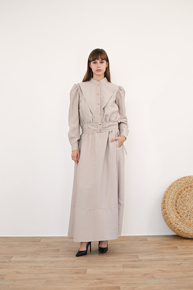 Women's Long Gilet Dress Coat Set