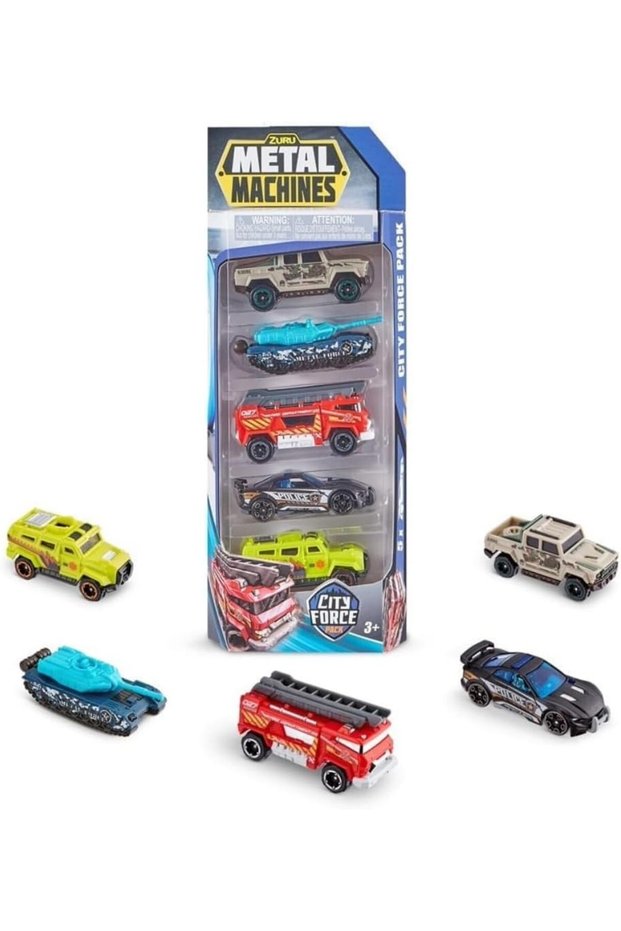 Metal Die-Cast City Force Vehicle Pack – 5-Piece Emergency & Rescue Car Set for Kids (Ages 3+)