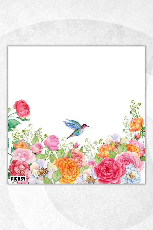 مفكرة زهور - مقاس 9*9 سم - 50 ورقة - مفكرة - مذكرة - ورق ملاحظات - قائمة المهام - دفتر ملاحظات - 1