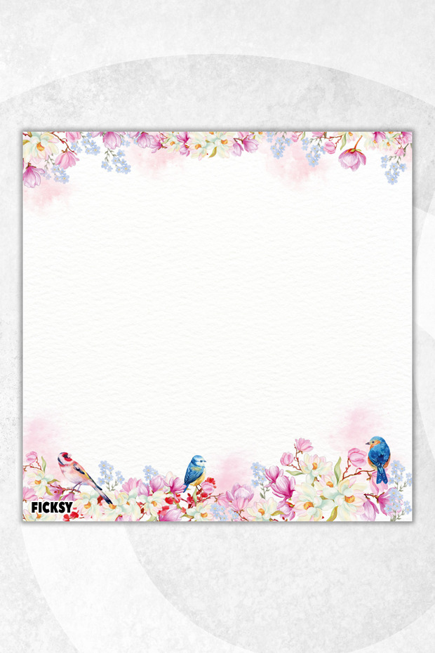 Flower Memo Pad - 9*9 cm Size - 50 Sheets - Notepad - Memopad - Note Paper - to Do List - Notebook - 1