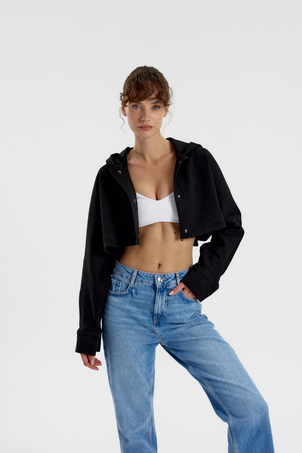Essentials Crop Ceket - 1
