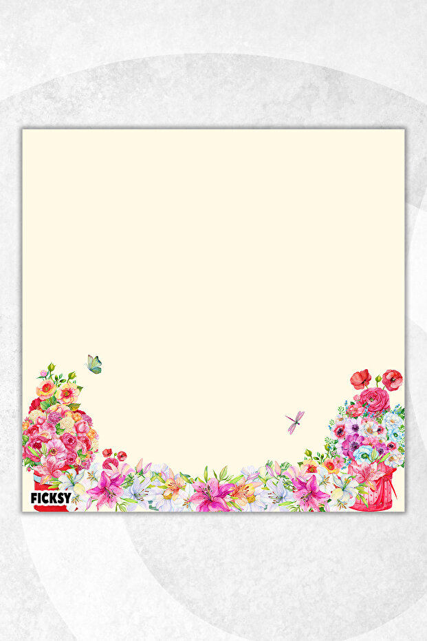 Flower Memo Pad - 9*9 cm Size - 50 Sheets - Notepad - Memopad - Note Paper - to Do List - Notebook - 1
