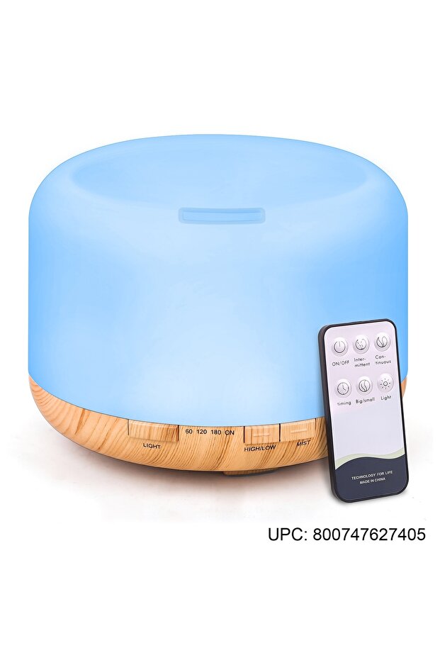 Tenswall 500ml Essential Oil Diffuser Ultrasonic Humidifier Remote Control with 7-Color Changing LED - 2