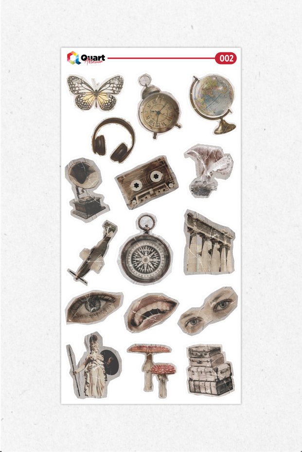 Vintage Themed Label Sticker Set 002 Agenda Bullet Journal Sticker Laptop Sticker