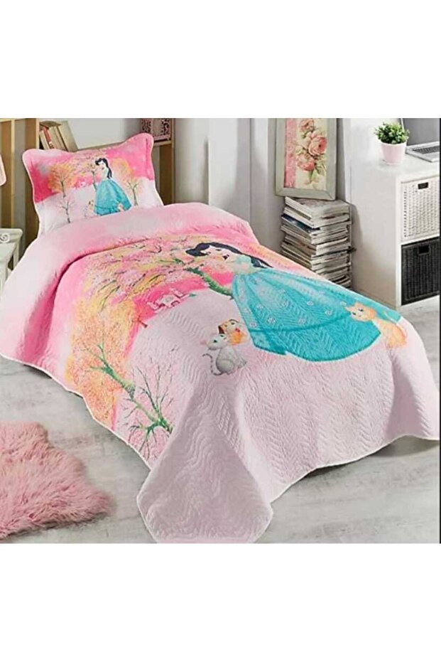 طقم مفرش سرير مفرد مبطن من Örtü Princess