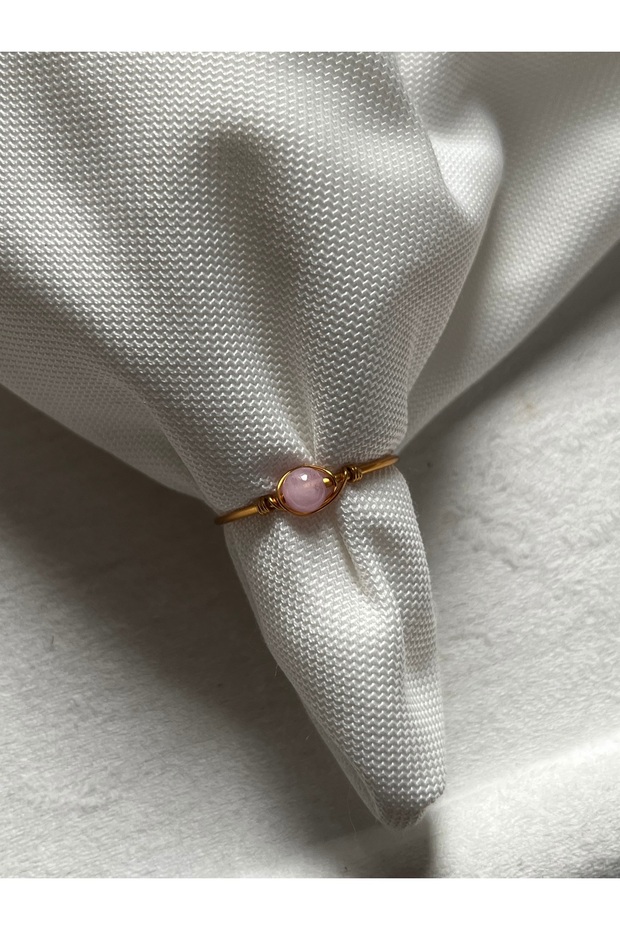 خاتم ذهبي قابل للتعديل مرصع بحجر الكونزيت - 1