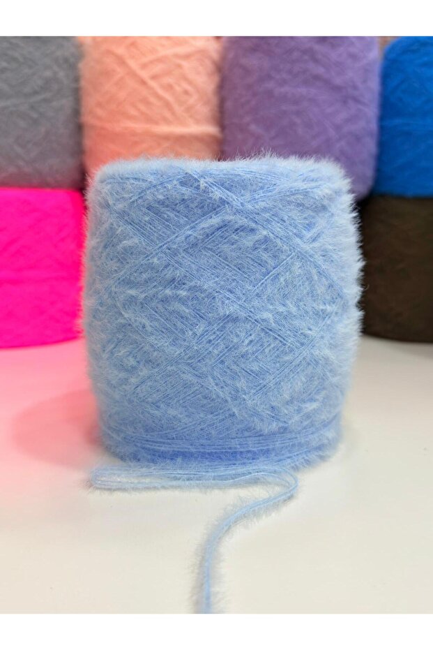 Tavşan Tüyü ip El Örgü İpi 200gr - Bebe Mavi - 1