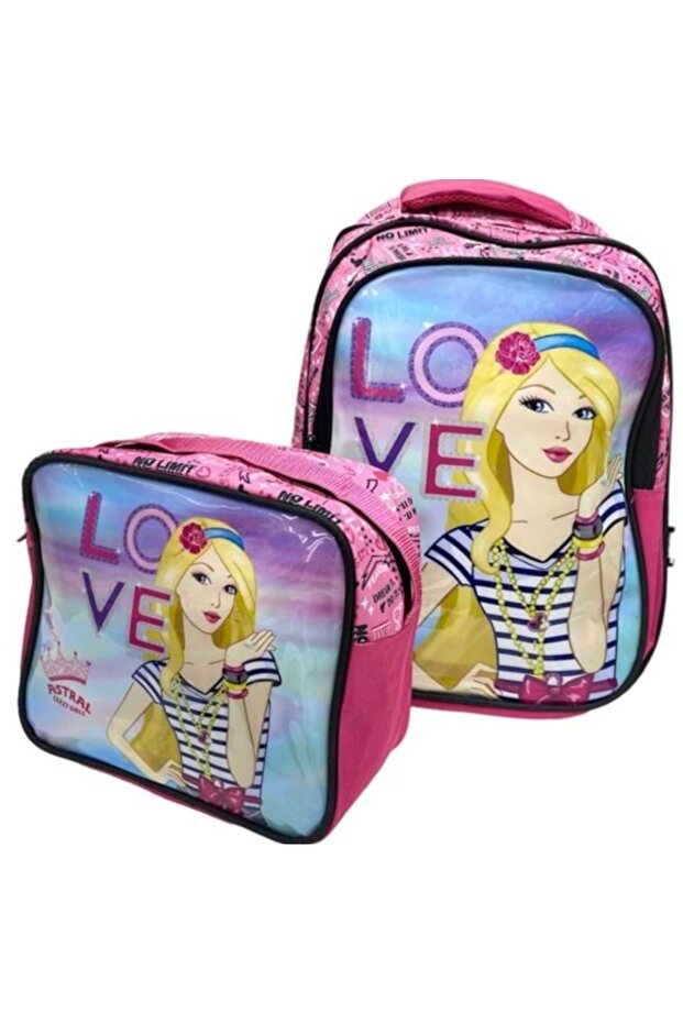 Crazy Girls 2-Compartment Elementary School Bag Set of 2 - School Bag with Lunch Bag