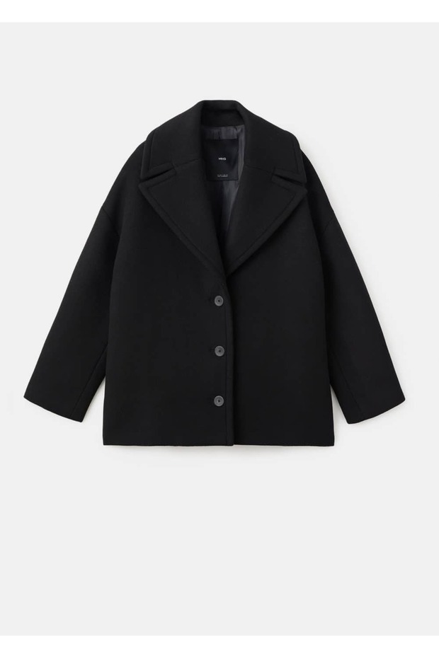 Oversize yün kısa palto - 3