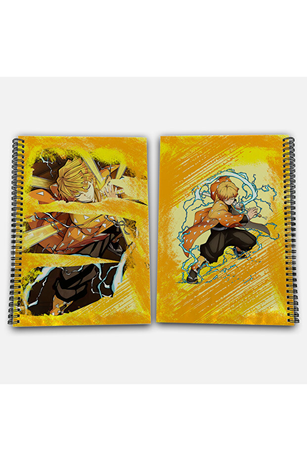 Demon Slayer Zenitsu Checkered A4 School Notebook 72 Sheets Model 2 - 1